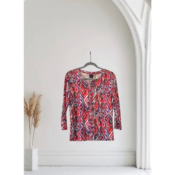 Rafaella Button Down Sweater 3/4 Sleeves Size Medium - Picture 1 of 6